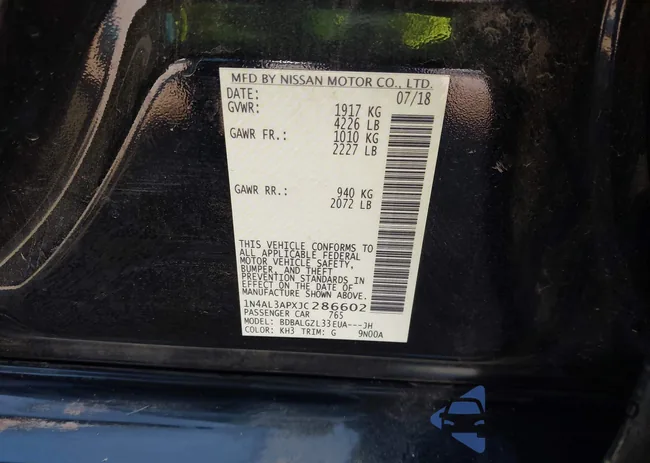 1N4AL3APXJC286602: 43419082