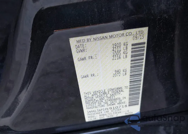 1N4AL3AP1FN910718: 43419086