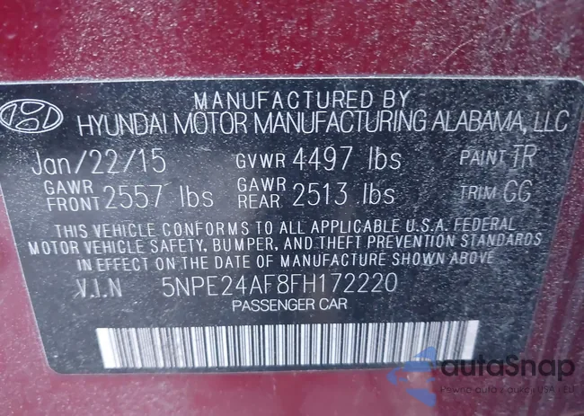 5NPE24AF8FH172220: 43419174