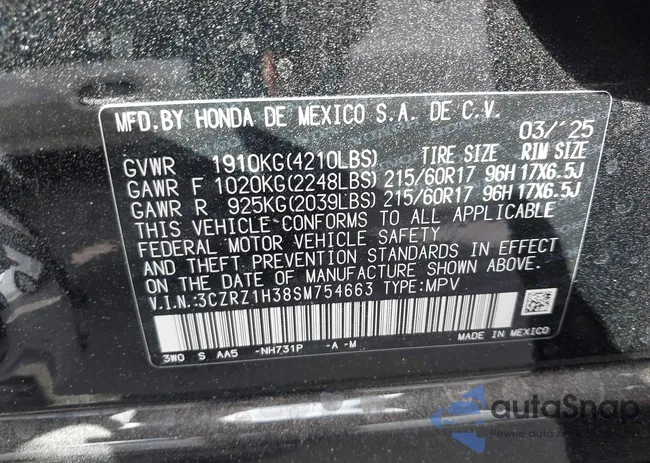 3CZRZ1H38SM754663: 43418274