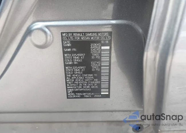 KNMAT2MT5HP505143: 43418314