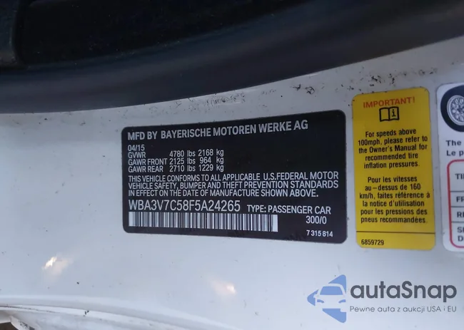 WBA3V7C58F5A24265: 43418355