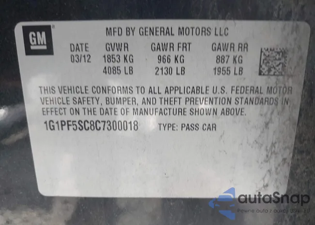 1G1PF5SC8C7300018: 43418430