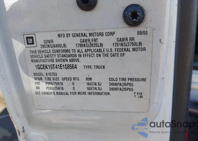 1GCEK19T41E108564: 43418513