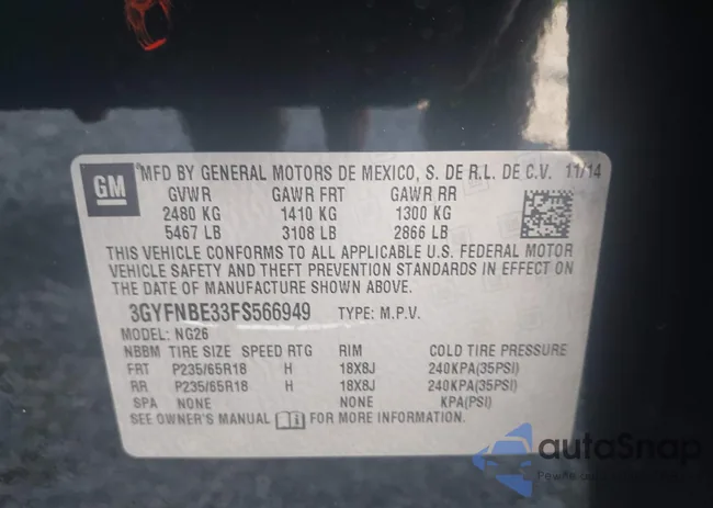 3GYFNBE33FS566949: 43419766