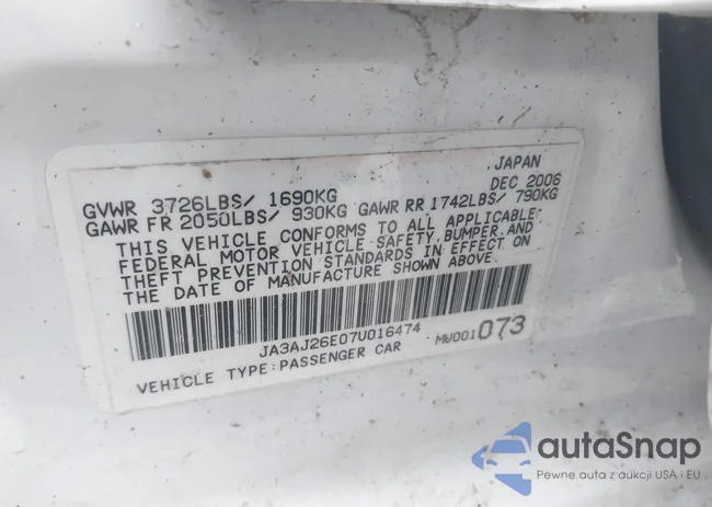 JA3AJ26E07U016474: 43419804