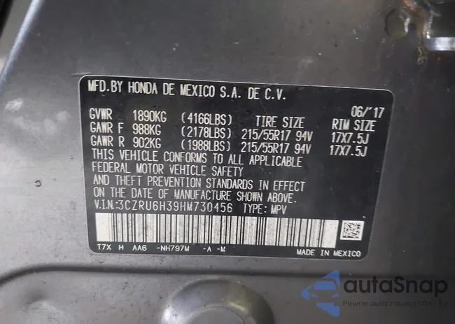 3CZRU6H39HM730456: 43419891