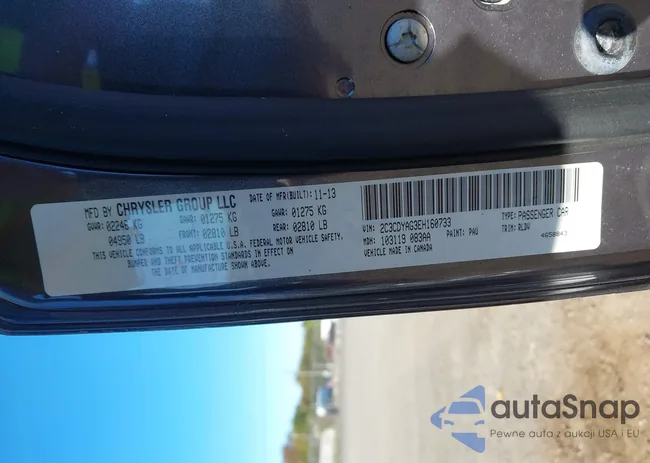 2C3CDYAG3EH160733: 43419905