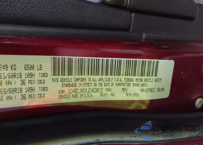 1C4RDJAG0JC463012: 43419946