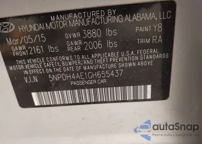 5NPDH4AE1GH655437: 43420041