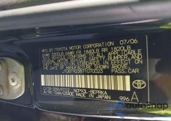 JTDBT923871070023: 43420106