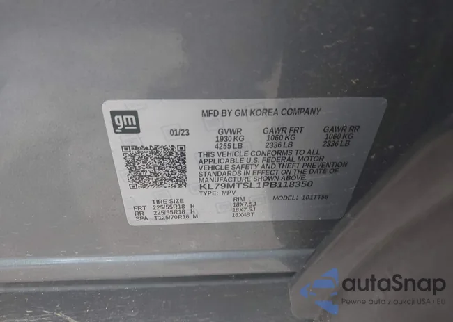 KL79MTSL1PB118350: 43420179