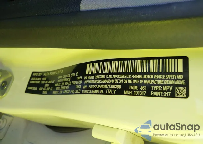 ZASPAJAN0M7D00380: 43419312