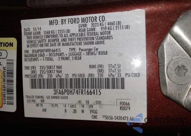 3FA6P0H74FR166415: 43419385