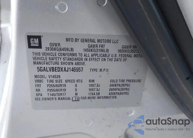 5GALVBEDXAJ146957: 43419445