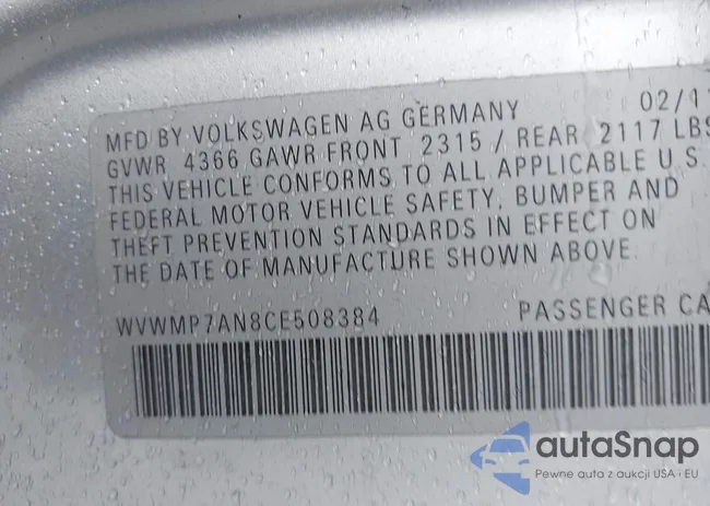 WVWMP7AN8CE508384: 43420601