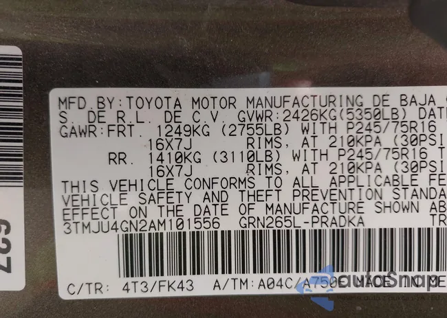 3TMJU4GN2AM101556: 43420620