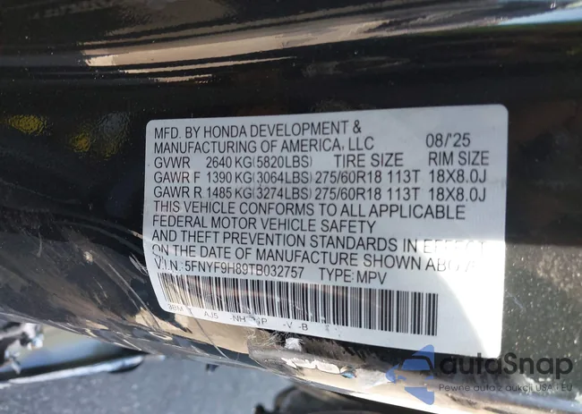 5FNYF9H89TB032757: 43420641