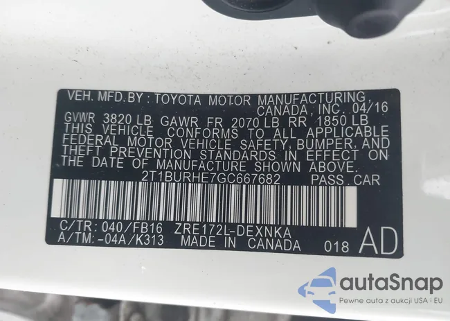 2T1BURHE7GC667682: 43420644