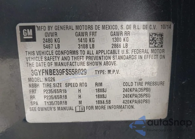 3GYFNBE39FS558029: 43420771