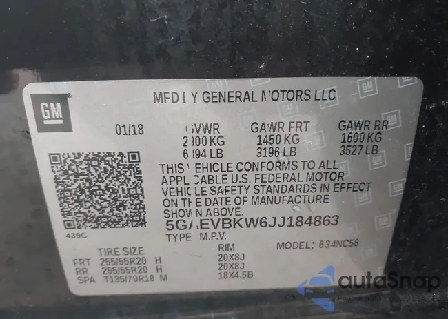 5GAEVBKW6JJ184863: 43420793