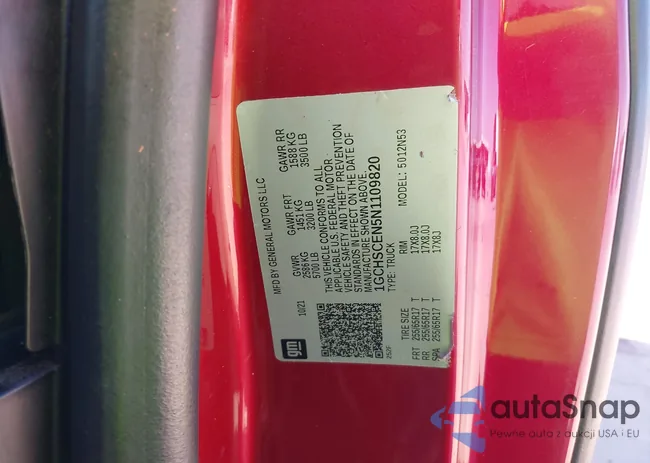 1GCHSCEN5N1109820: 43420884