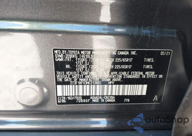 2T3F1RFV3MC213865: 43420898