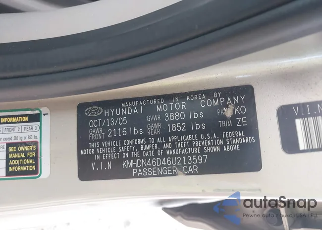 KMHDN46D46U213597: 43420938