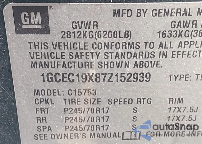 1GCEC19X87Z152939: 43420956