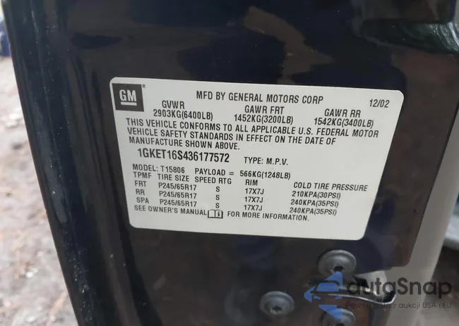 1GKET16S436177572: 43420963