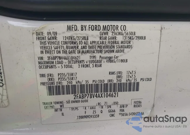 2FABP7BV4AX104621: 43421005