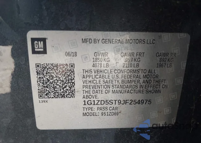 1G1ZD5ST9JF254975: 43421007