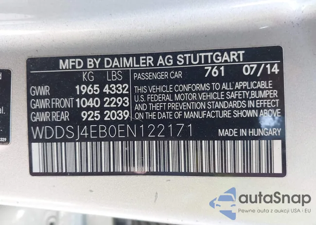 WDDSJ4EB0EN122171: 43421163