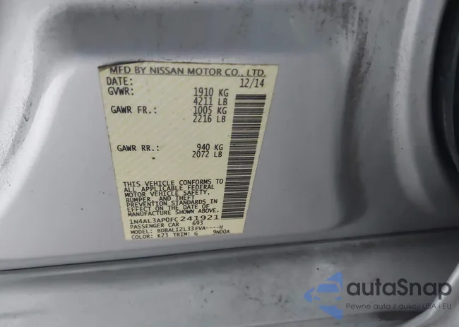 1N4AL3AP0FC241921: 43420351