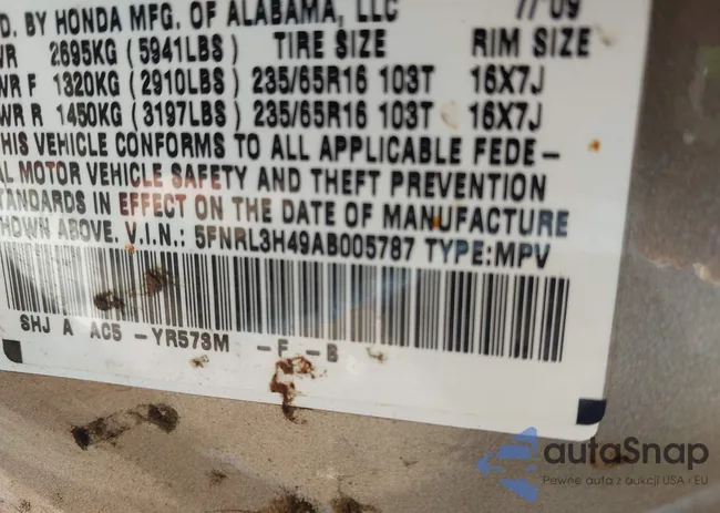 5FNRL3H49AB005787: 43420366