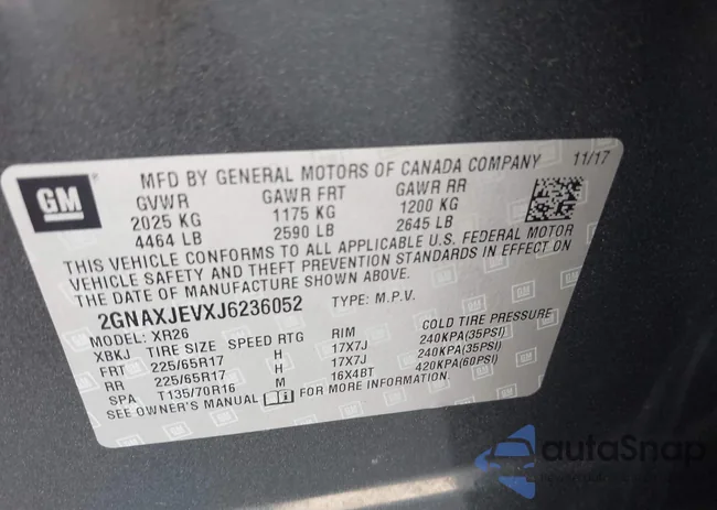 2GNAXJEVXJ6236052: 43420398