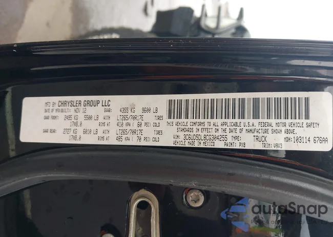 3C6UD5DL8CG304255: 43421668