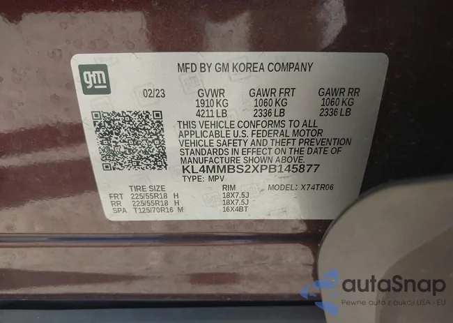 KL4MMBS2XPB145877: 43421758