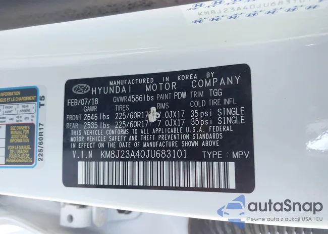 KM8J23A40JU683101: 43421767