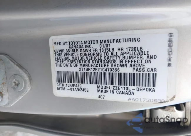 2T1BR12E21C470356: 43421768