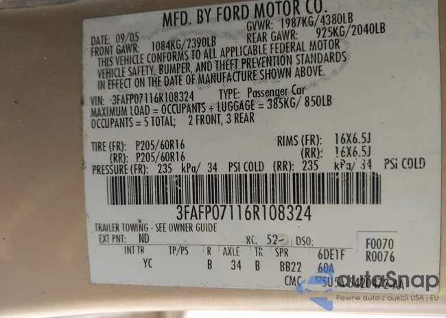 3FAFP07116R108324: 43421775