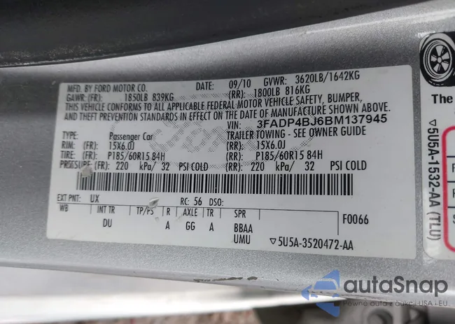 3FADP4BJ6BM137945: 43421800