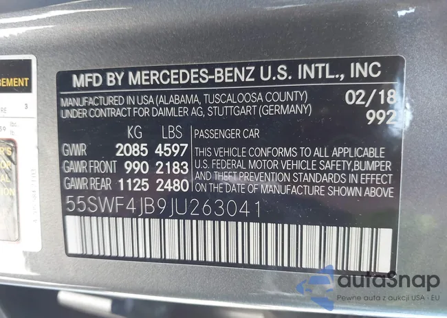 55SWF4JB9JU263041: 43421957