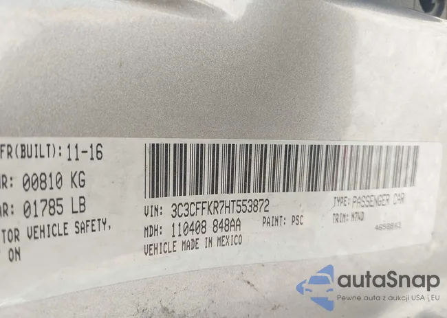 3C3CFFKR7HT553872: 43421969