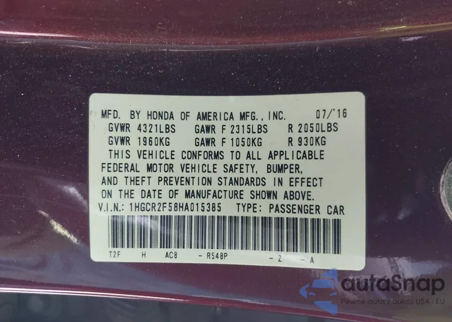 1HGCR2F58HA015385: 43422084