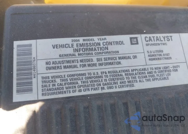 2GTEK13T841400376: 43422155