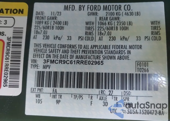 3FMCR9C61RRE02965: 43421216