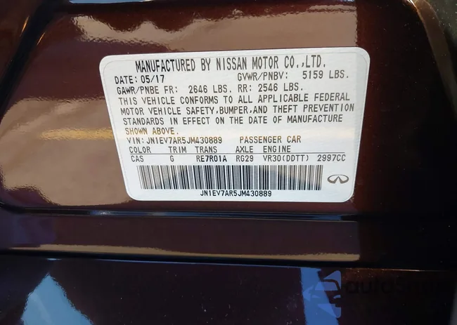 JN1EV7AR5JM430889: 43421223