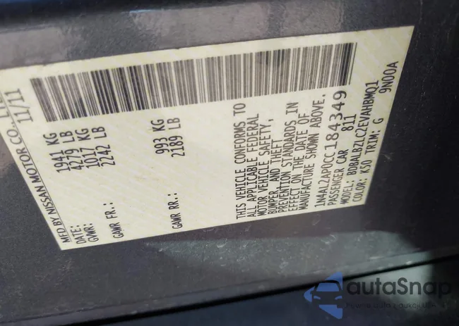 1N4AL2AP0CC184349: 43421235