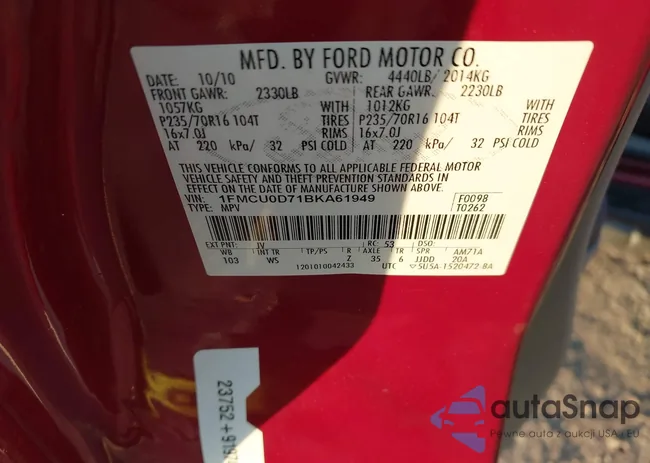 1FMCU0D71BKA61949: 43421251